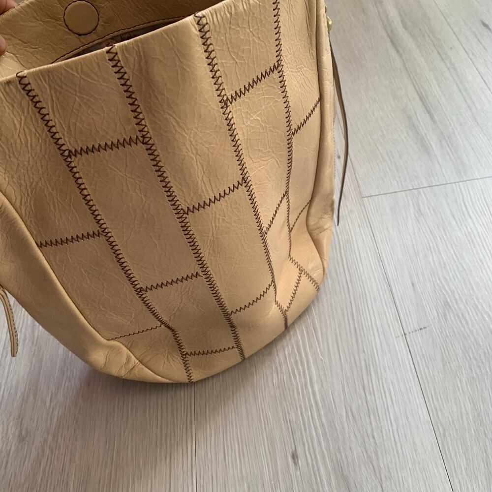Hobo Cobblestone Stitched Patchwork Handbag - Picture 4 of 5